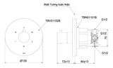  Van chuyển hướng cho sen nhiệt độ TOTO TBV01102B 
