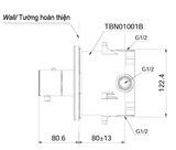  Phụ kiện âm tường cho van điều chỉnh sen tắm TOTO TBN01101B 