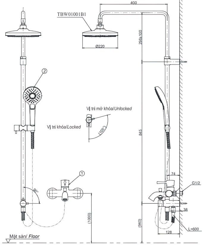  Sen tắm cây TOTO TBW01001BA 