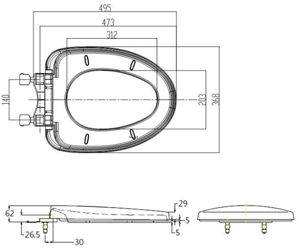 Nắp đóng êm TOTO TC385VS - Bùi Minh