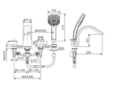  Vòi bồn tắm 4 lỗ American Standard WF-6800 