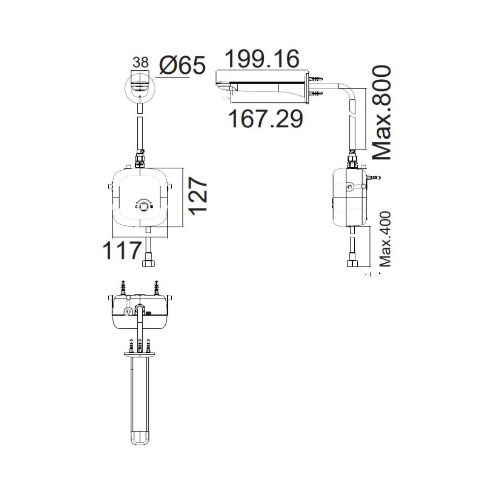  Vòi chậu cảm ứng gắn tường American Standard WF-3041 