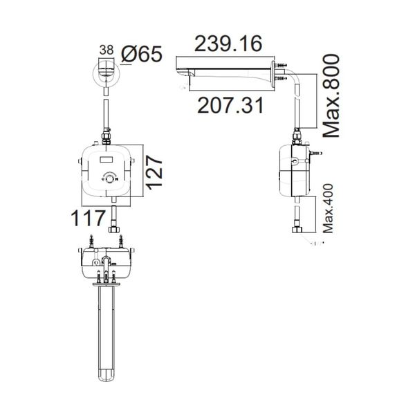 Vòi chậu cảm ứng gắn tường American Standard WF-3042 Bùi Minh