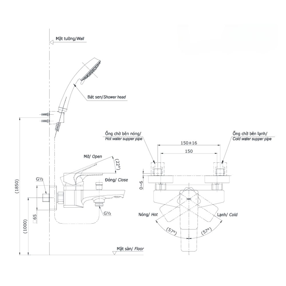  Bộ sen tắm nóng lạnh TOTO TBG07302VA/TBW15CE0A 