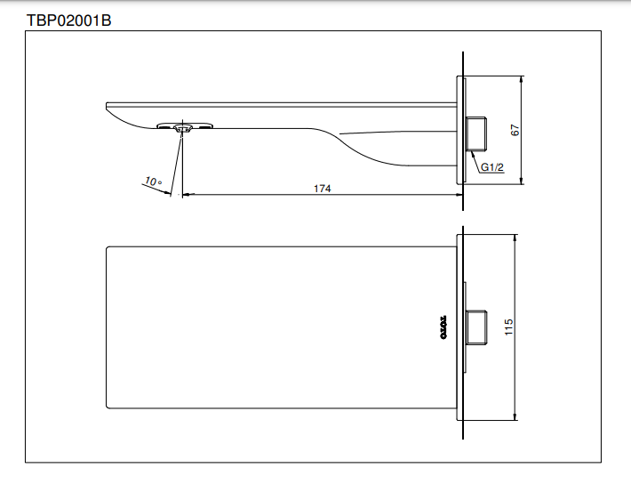  Vòi xả bồn ZL TOTO TBP02001B 