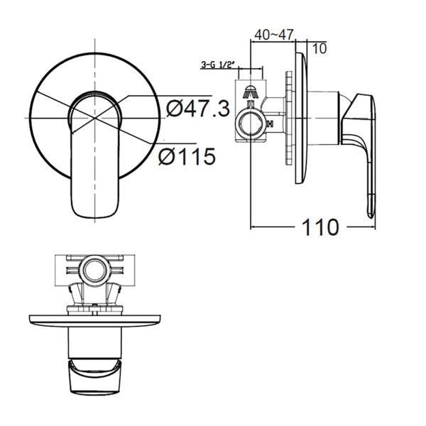 Vòi sen tắm âm tường American Standard WF-1M22 Bùi Minh