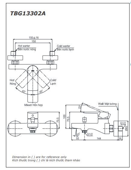  Bộ sen tắm nóng lạnh TOTO TBG13302A/TBW15CE0A 