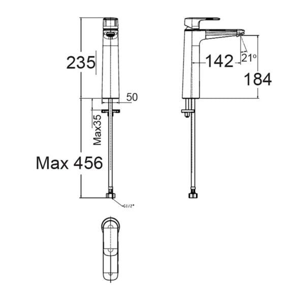Vòi chậu nóng lạnh cổ cao American Standard WF-1M07 Bùi Minh