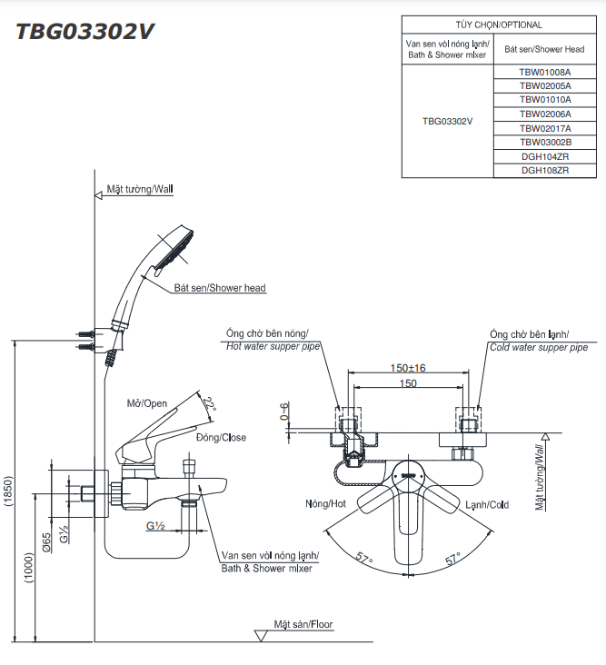  Sen tắm TOTO TBG03302V/TBW02017A 