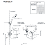  Bộ sen cây nóng lạnh TOTO TBW02001BA/TBG04302VA/TBW02005V 