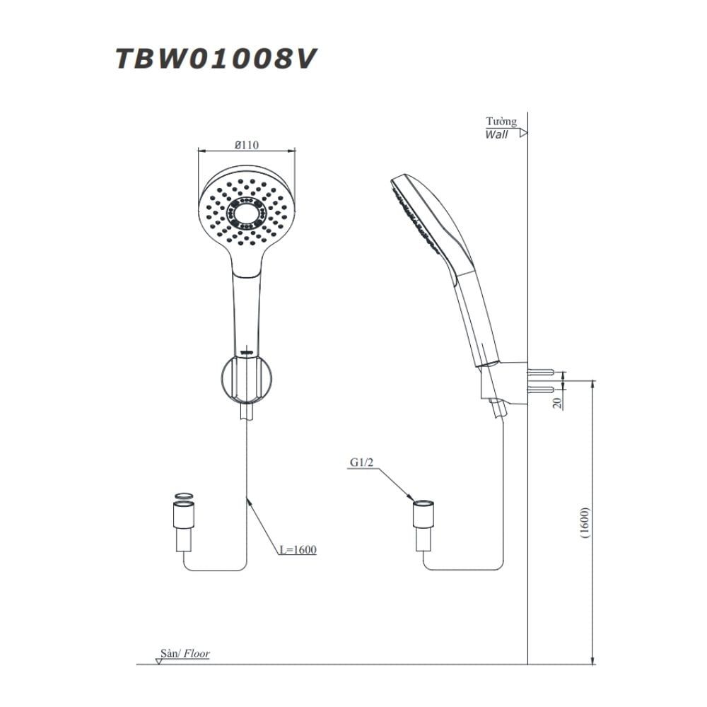  Bộ sen tắm nóng lạnh TOTO TBG03302VA/TBW01008V 
