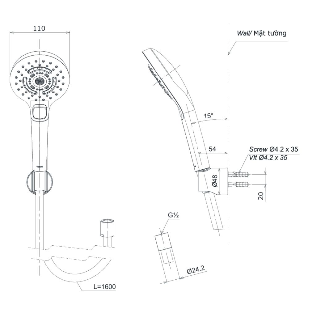 Bộ sen cây TOTO TBW01002BA/TBG01302VA/TBW01035V 