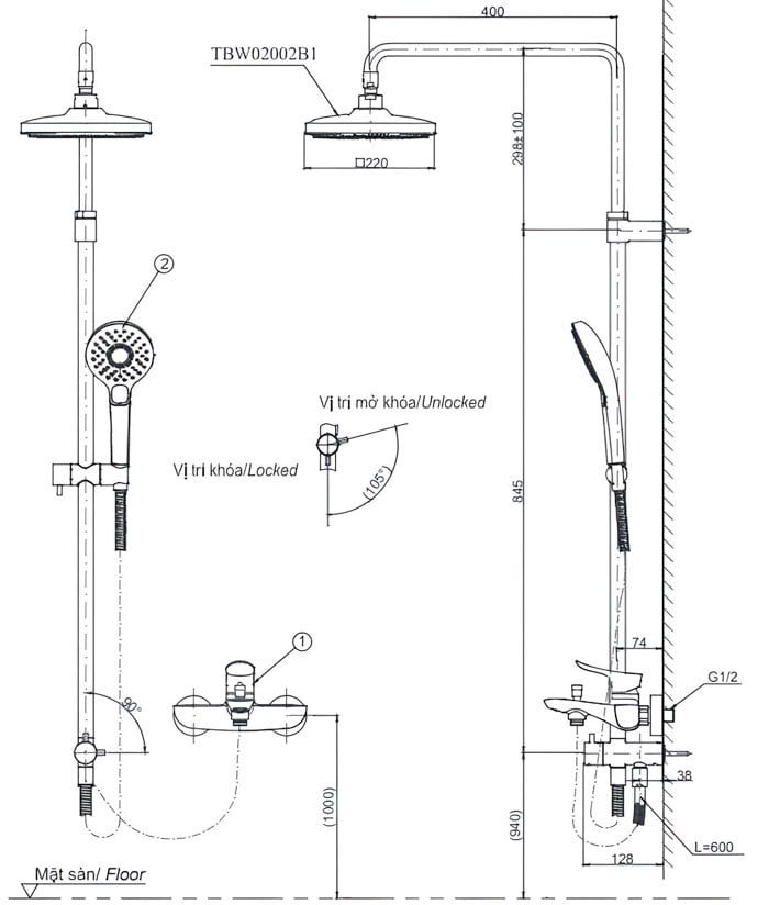  Sen tắm cây ToTo TBW02002BA 