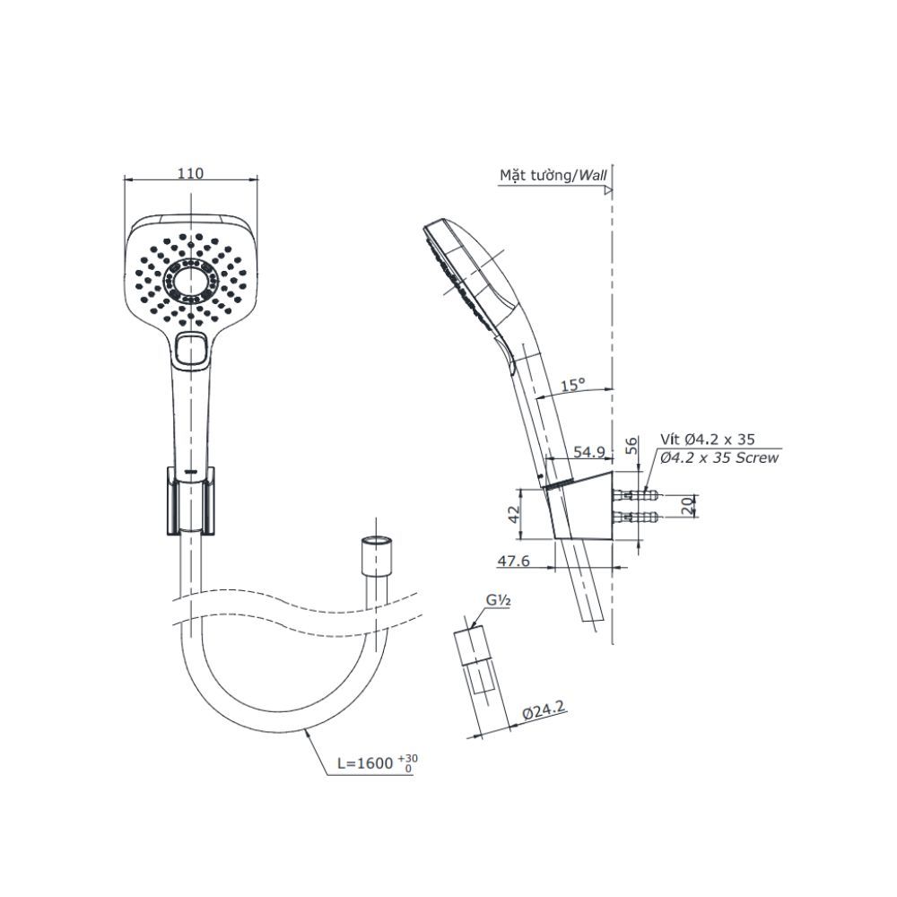  Bộ sen cây nóng lạnh TOTO TBW02002BA/TBG04302VA/TBW02006V 
