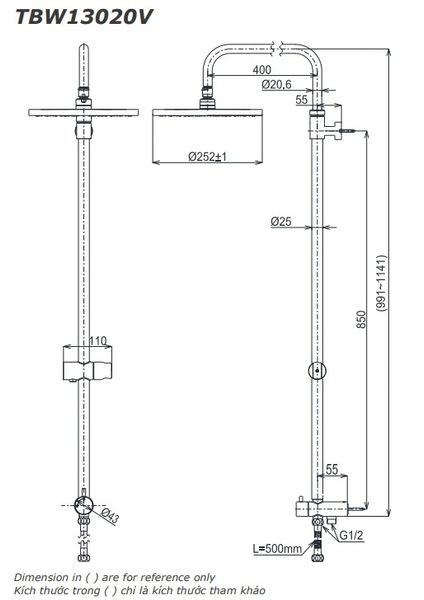 Bộ sen tắm TOTO TBW13020V/TVSM104NSR - Bùi Minh
