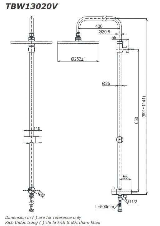  Bộ sen tắm TOTO TBW13020V/TVSM104NSR 