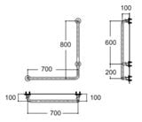  Thanh vịn chữ L bên trái American Standard  HR-320570-01L 