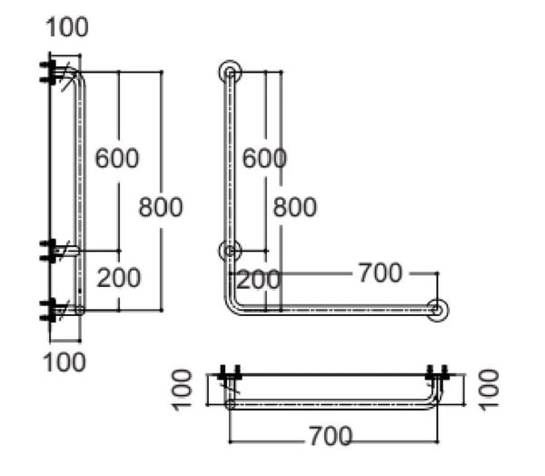 Thanh vịn chữ L bên phải American Standard HR-320570-01R - Bùi Minh