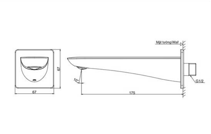  Vòi xả bồn gắn tường TOTO TBG02001B 