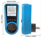  Ổ cắm đo điện năng YIERYI PMB05-EU – Theo dõi điện áp, dòng điện, tần số, công suất, tính tiền điện, màn hình sáng, dòng 16A, ổ cắm EU 