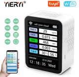  Máy đo chất lượng không khí thông minh Tuya WiFi THE01838 – đo PM2.5, CO₂, formaldehyde, nhiệt độ & độ ẩm, hiển thị LCD 