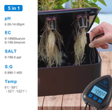  Máy đo chất lượng nước thông minh Tuya PH-9953W – 5 trong 1: pH, EC, SALT, S.G, Nhiệt độ, kết nối WiFi 