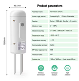  Cảm biến độ ẩm đất thông minh Tuya Zigbee 3.0 IP67 – đo độ ẩm, nhiệt độ đất chính xác, kết nối app Tuya Smart 