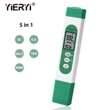  Máy Đo 5 Trong 1 YIERYI PH-066 – Độ Mặn, TDS, EC, Tỷ Trọng, Nhiệt Độ Chính Xác Cao Cho Nước Biển Và Hồ Cá 
