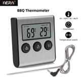  Nhiệt Kế BBQ Kỹ Thuật Số YIERYI THE01414 – Food Thermometer Có Đầu Dò, Hẹn Giờ, Màn Hình LCD, Đo -50°C~250°C 