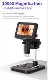  Kính hiển vi điện tử TTE01527/TTE01528 – Màn hình LCD 4.3 inch, phóng đại 1000X, đèn LED 8 bóng, pin sạc 1800mAh, hiển thị IPS sắc nét 