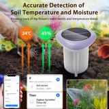  Cảm biến đất năng lượng mặt trời Tuya Zigbee THE01882A – 3 trong 1 đo nhiệt độ, độ ẩm, EC, chống nước IP66 