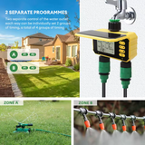  Bộ Hẹn Giờ Tưới Cây Năng Lượng Mặt Trời Hai Đầu Ra YIERYI YG-366S – Van Nước Tự Động, Chống Nước, Màn Hình Kỹ Thuật Số 