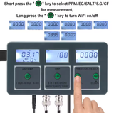  Máy Đo Nước Thông Minh 8 Trong 1 YIERYI PH-W218EU – Kết Nối WiFi, Ghi Dữ Liệu, Đo pH, ORP, EC, TDS, Độ Mặn, Nhiệt Độ 
