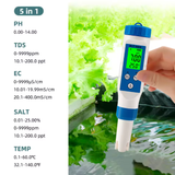  Máy Đo 5 Trong 1 Bluetooth YIERYI BLE-9909 – Đo pH, EC, TDS, Nhiệt Độ, Độ Mặn Chính Xác, Lưu Dữ Liệu Excel 