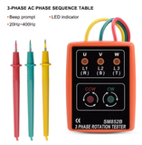  Máy kiểm tra thứ tự pha YIERYI SM852B – Thiết bị đo pha 3 chiều, dải 60V–600V AC, chính xác và an toàn 