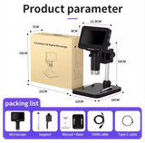  Kính hiển vi điện tử TTE01527/TTE01528 – Màn hình LCD 4.3 inch, phóng đại 1000X, đèn LED 8 bóng, pin sạc 1800mAh, hiển thị IPS sắc nét 