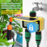  Bộ Hẹn Giờ Tưới Cây Năng Lượng Mặt Trời Hai Đầu Ra YIERYI YG-366S – Van Nước Tự Động, Chống Nước, Màn Hình Kỹ Thuật Số 