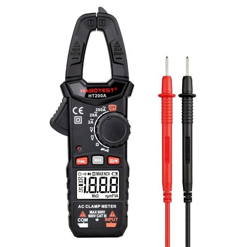  Ampe Kìm Kỹ Thuật Số Habotest HT200A 2000 Counts – Kẹp Dòng AC 200A, Đo AC/DC 600V 