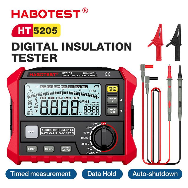  Máy Đo Điện Trở Cách Điện Habotest HT5205 – 2500V, 0~200GΩ, PI/DAR 
