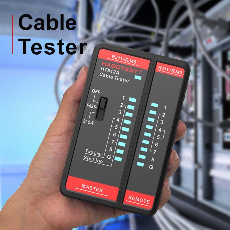  Máy Test Cáp Mạng Habotest HT812 – RJ11/RJ45, LED Display, Dual-use Tester 