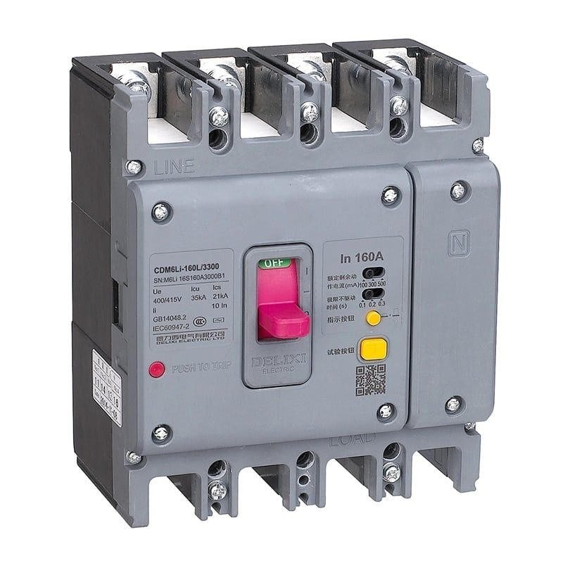  Máy cắt khối chống rò MCCB Delixi CDM6Li 