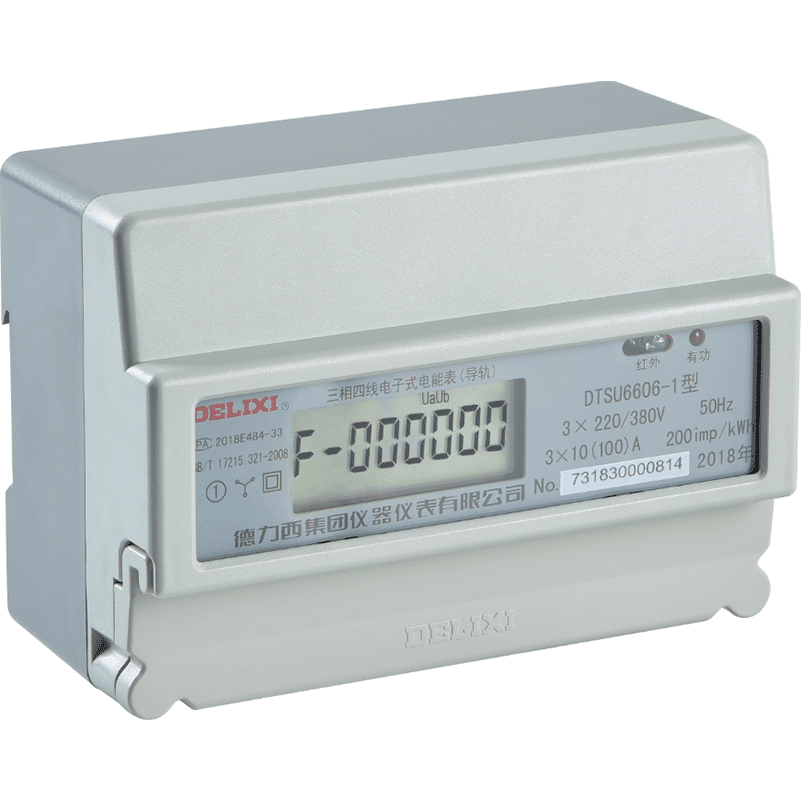  Công tơ điện tử 3 pha 4 dây gắn ray Delixi DTSU6606-1 