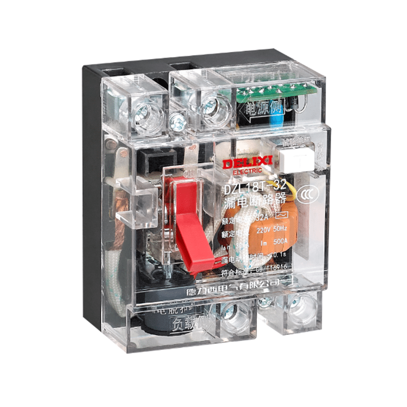  Aptomat chống rò vỏ trong suốt Delixi DZL18T 
