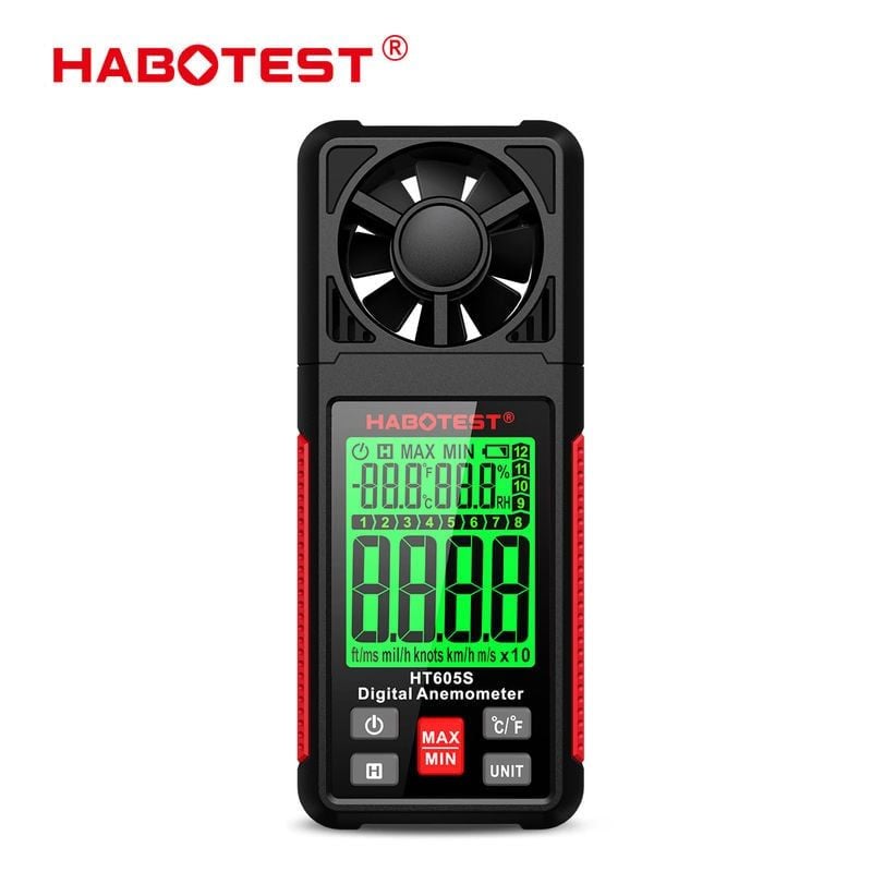  Máy Đo Tốc Độ Gió Habotest HT605S – 0.7~30m/s, Đo Nhiệt Độ/Độ Ẩm 