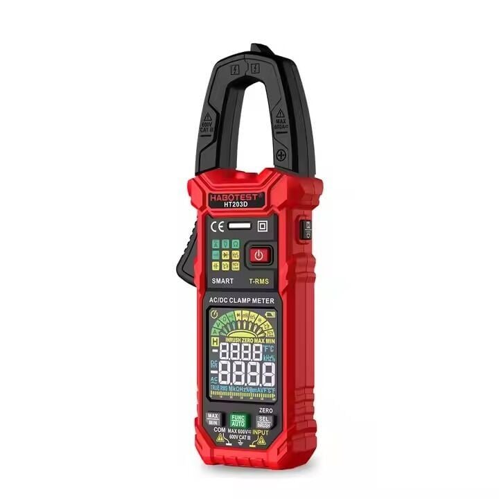  Ampe Kìm True RMS Habotest HT203D 6000 Counts – Kẹp Dòng 600A, NCV, Auto Range 
