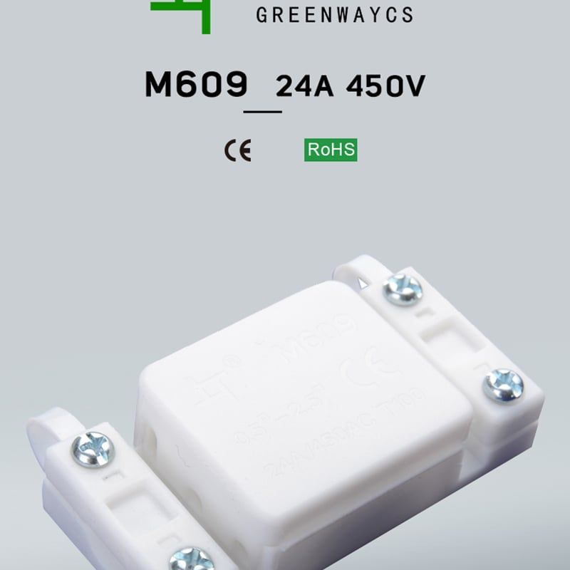  Hộp Đấu Nối Greenway M609 24A 450VAC – PA10-3P, Dây 0.5–2.5mm² 