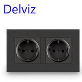  Ổ Cắm Tường Đôi Delviz DZ-H4DS-11, Dual Jack AC, AC 110–250V, 13A 