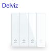  Công Tắc Tường Delviz DZ-BL4K-31 Chuẩn UK Mặt Kính Cường Lực Trắng, 4 Nút 2 Way, AC 110–250V, 16A 