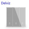  Công Tắc Tường Delviz DZ-BL3K-31 Chuẩn UK Mặt Kính Cường Lực Trắng, 3 Nút 2 Way, AC 110–250V, 16A 