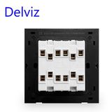  Công Tắc Tường Delviz DZ-BL4K-31 Chuẩn UK Mặt Kính Cường Lực Trắng, 4 Nút 2 Way, AC 110–250V, 16A 